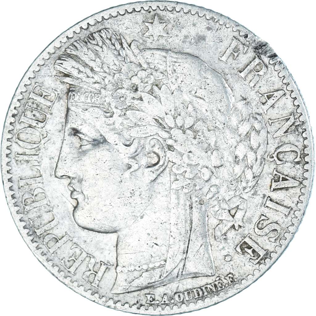 Coin, France, Cérès, Franc, 1849, Paris, VF, Silver, KM:759.1
