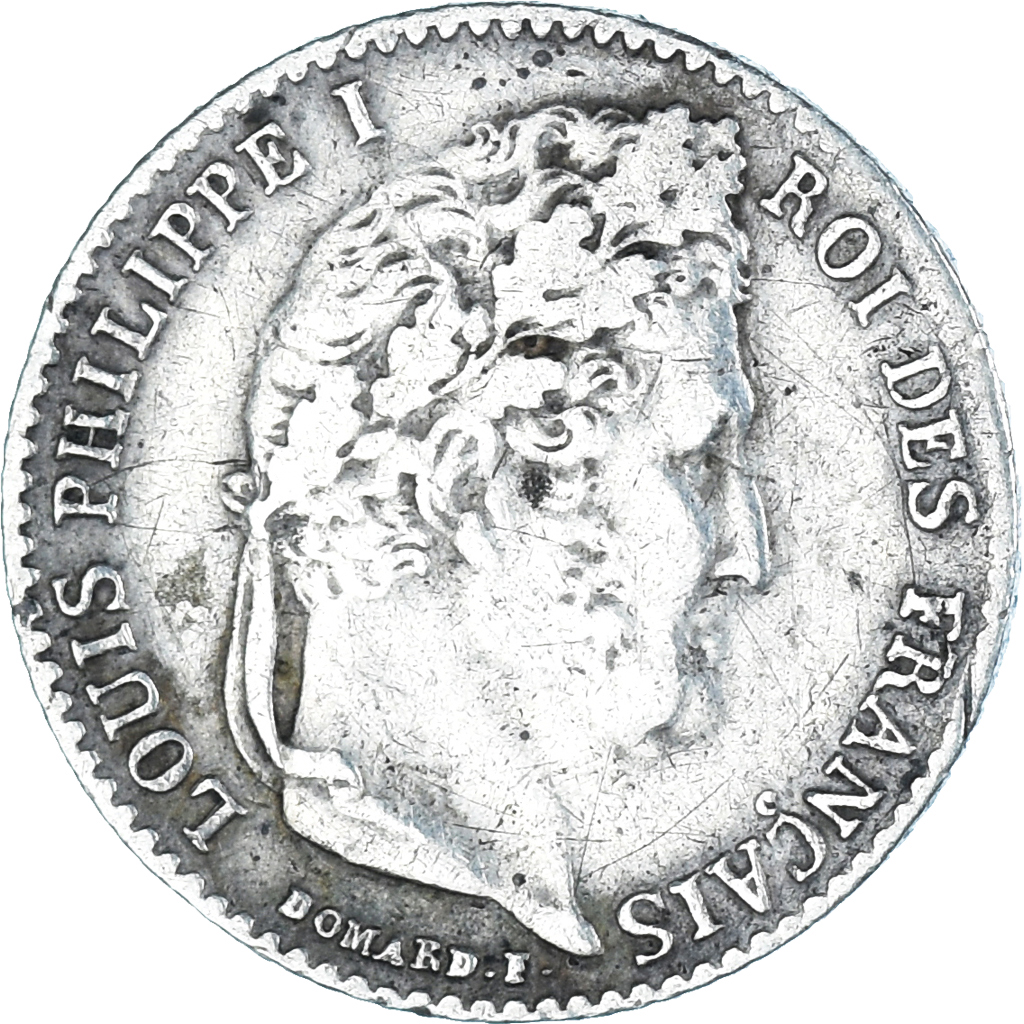Coin, France, Louis-Philippe I, 1/4 Franc, 1840, Bordeaux, VF, Silver