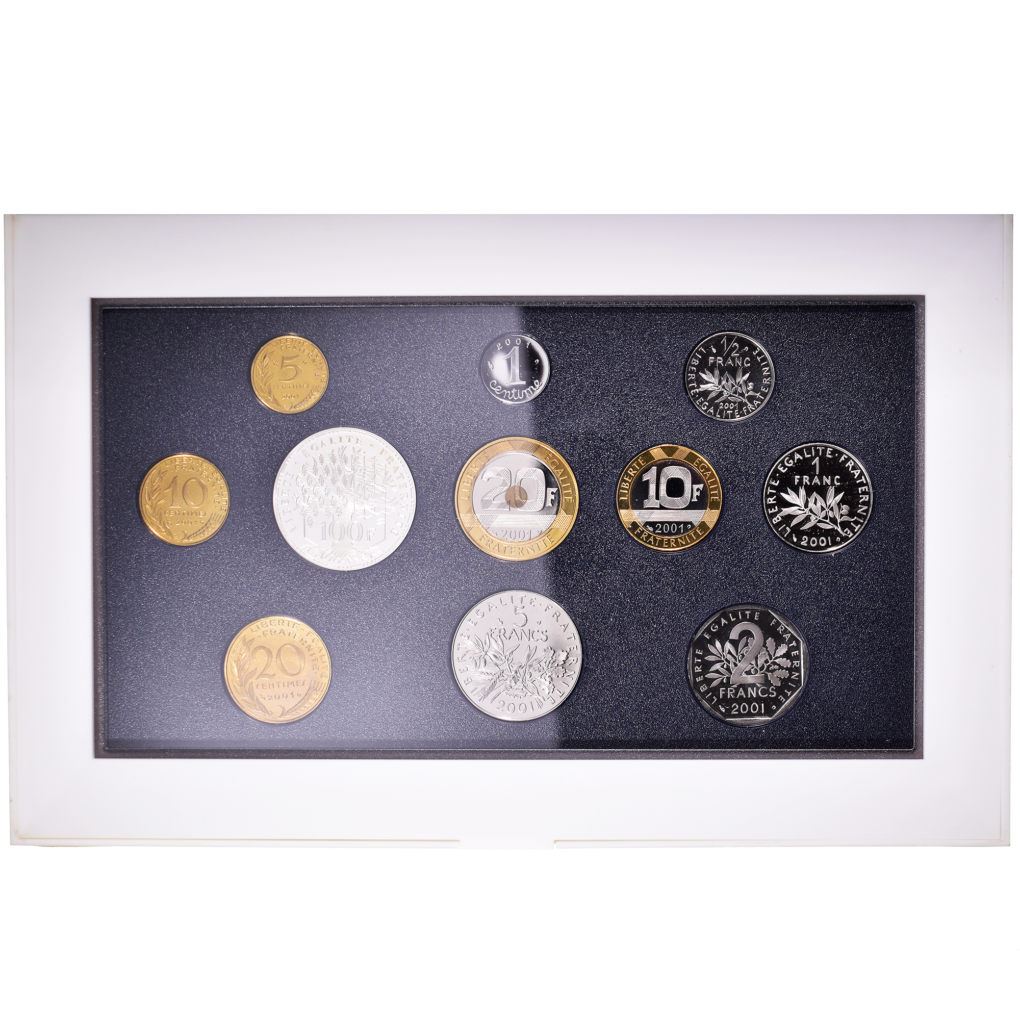 Coin, France, Coffret 1 c. à 100 frs., 2001, Monnaie de Paris, BE, 