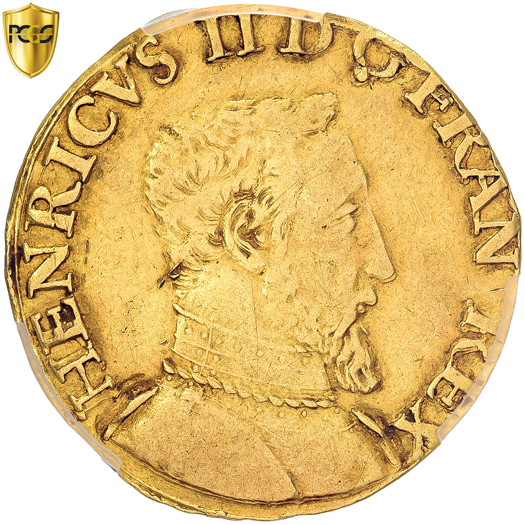 France, Henri II, Henri d'or, 1550, Lyon, Gold, PCGS, , Gadoury:389C