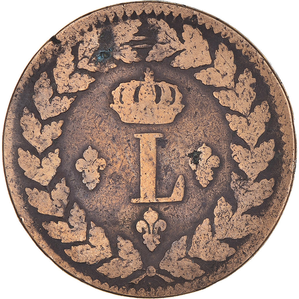 Coin, France, Louis XVIII, Decime, Strasbourg, , Bronze, Gadoury:196