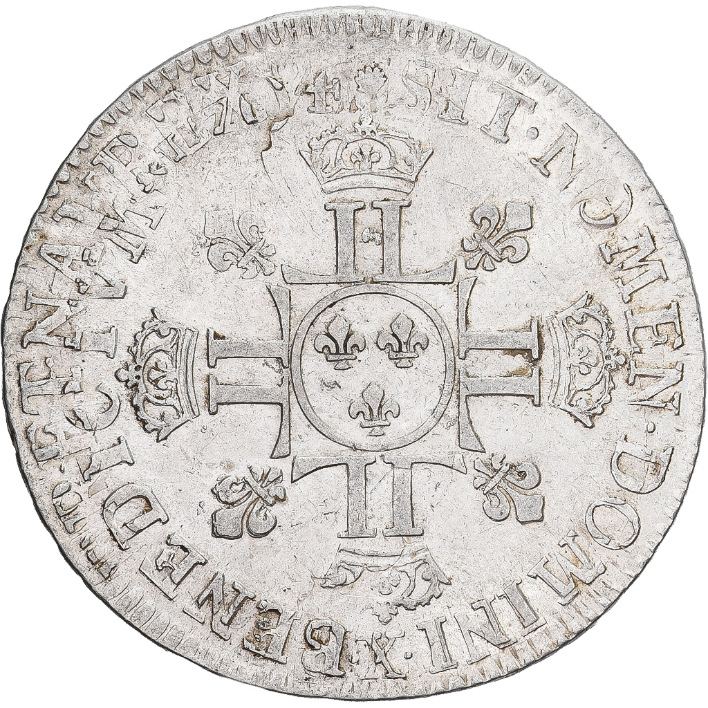 Coin, France, Louis XIV, 1/2 écu aux 8L, 2e type, 1704, Amiens, réformé