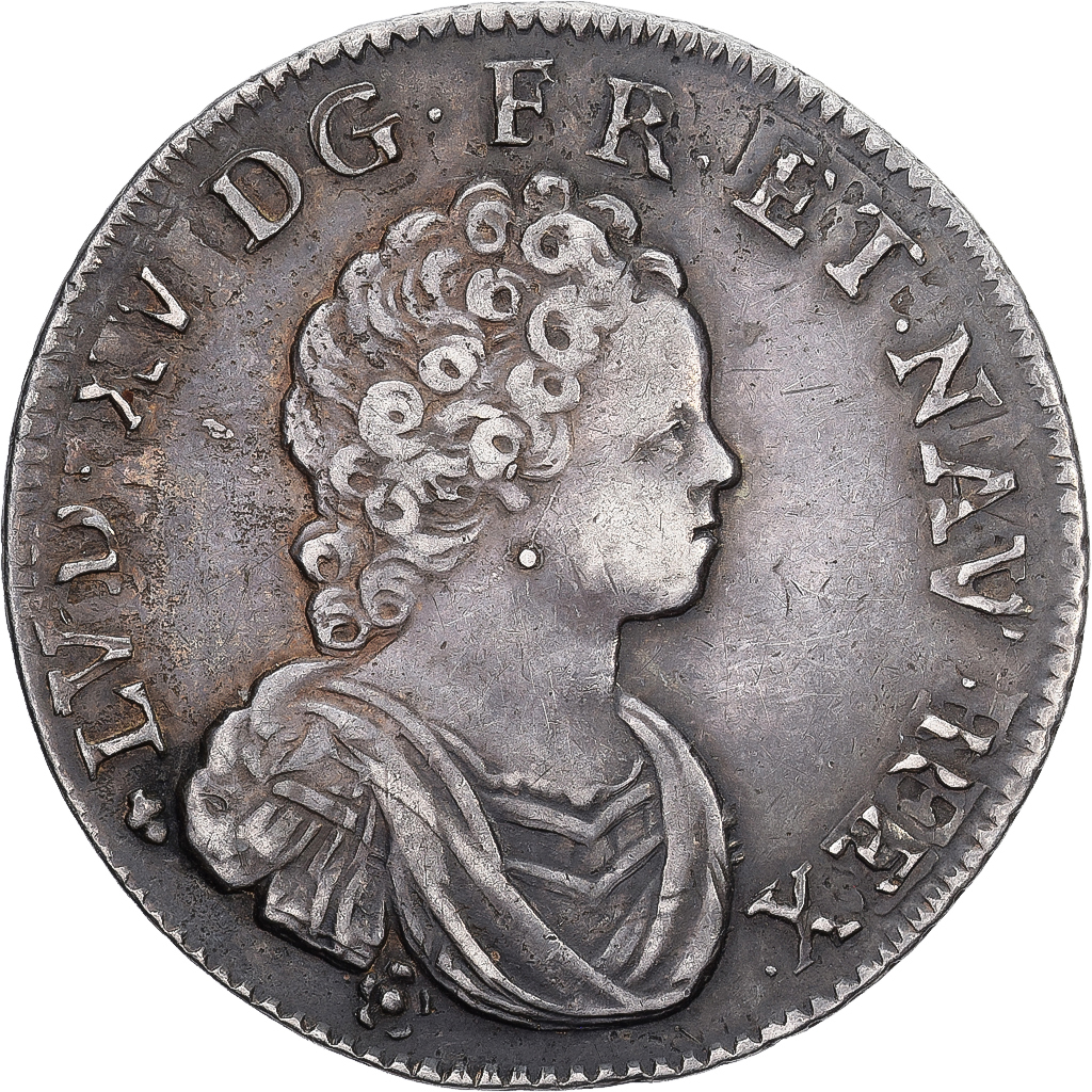 Coin, France, Louis XV, 1/4 Ecu Vertugadin, 1716, La Rochelle, réformé