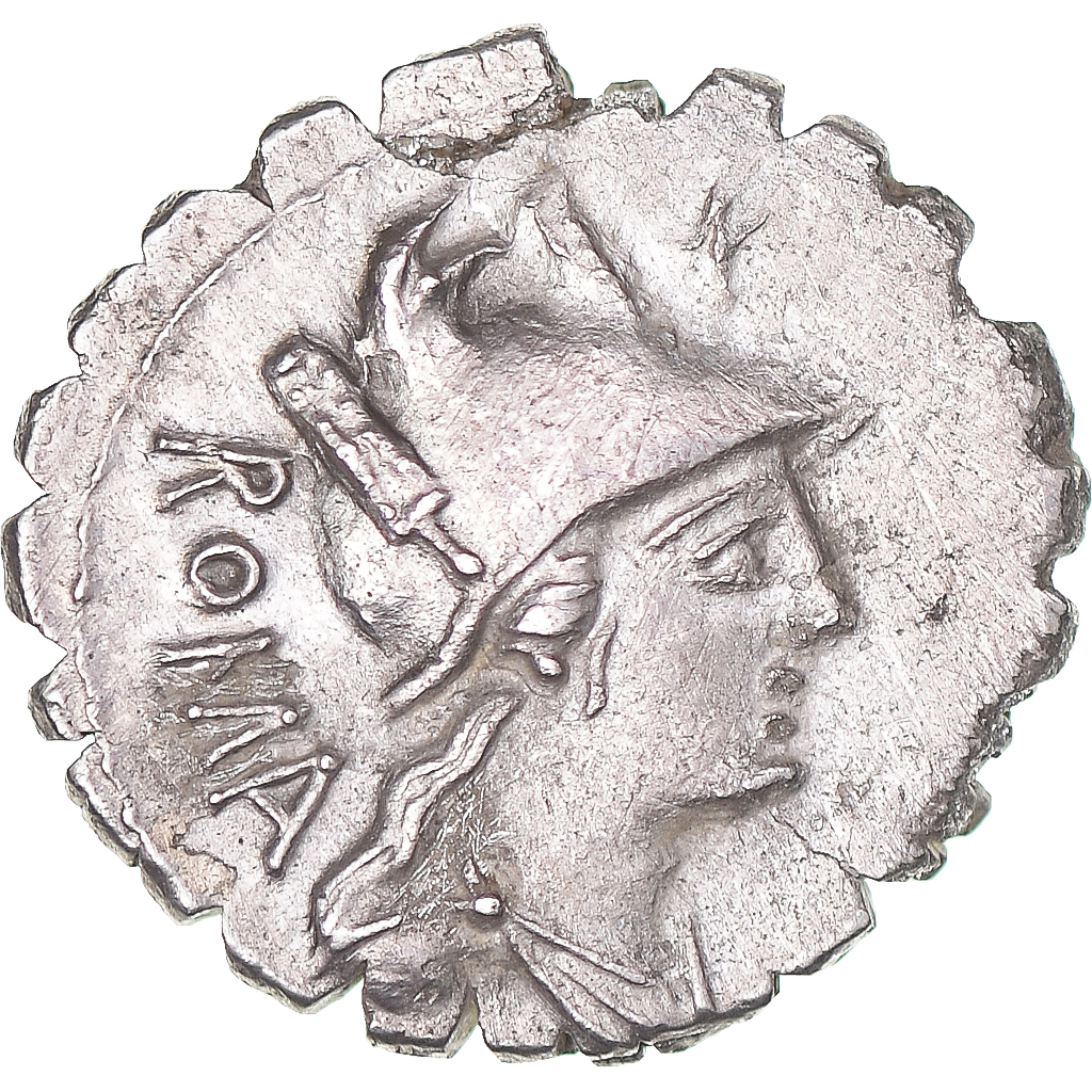 Coin, C. Poblicius Q.f., Denarius Serratus, ca. 80 BC, Rome, Repaired