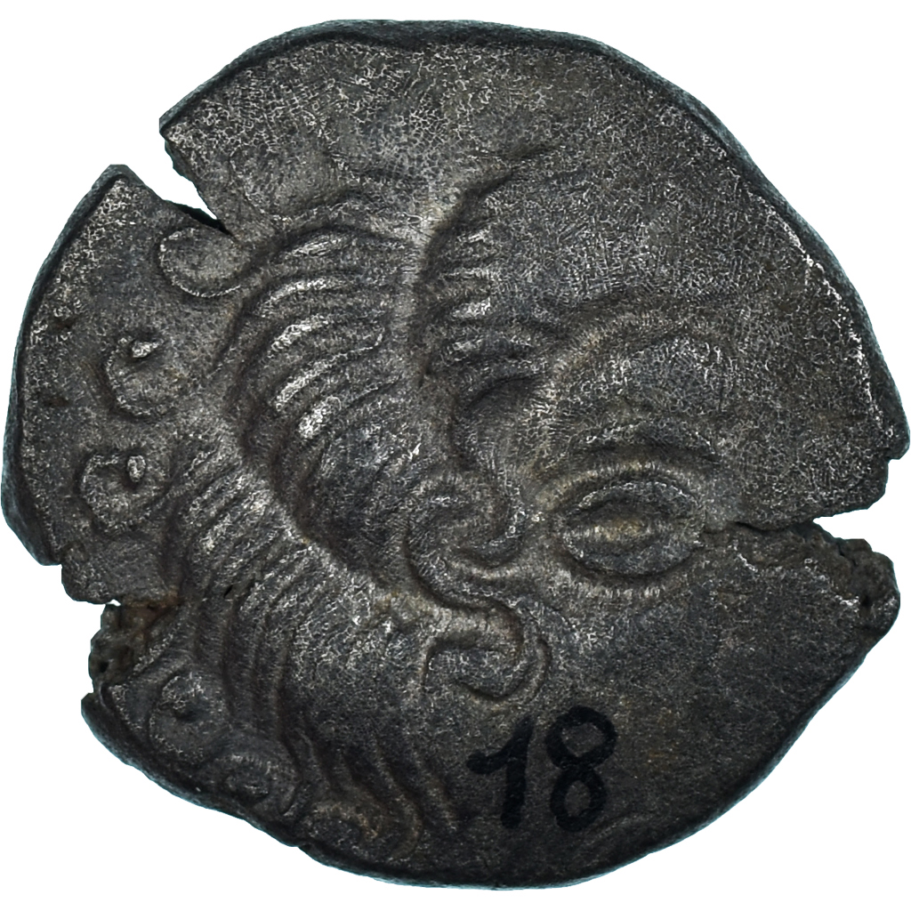 Coin, Coriosolites, Statère à la lyre, 1st century BC, EF, Billon