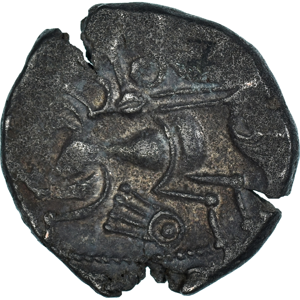 Coin, Coriosolites, Statère à la lyre, 1st century BC, EF, Billon