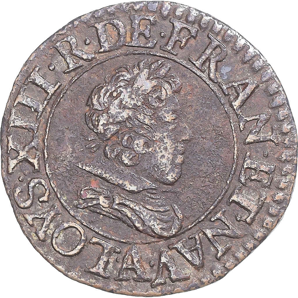 Coin, France, Louis XIII, Denier Tournois, 1626, Paris, , Copper