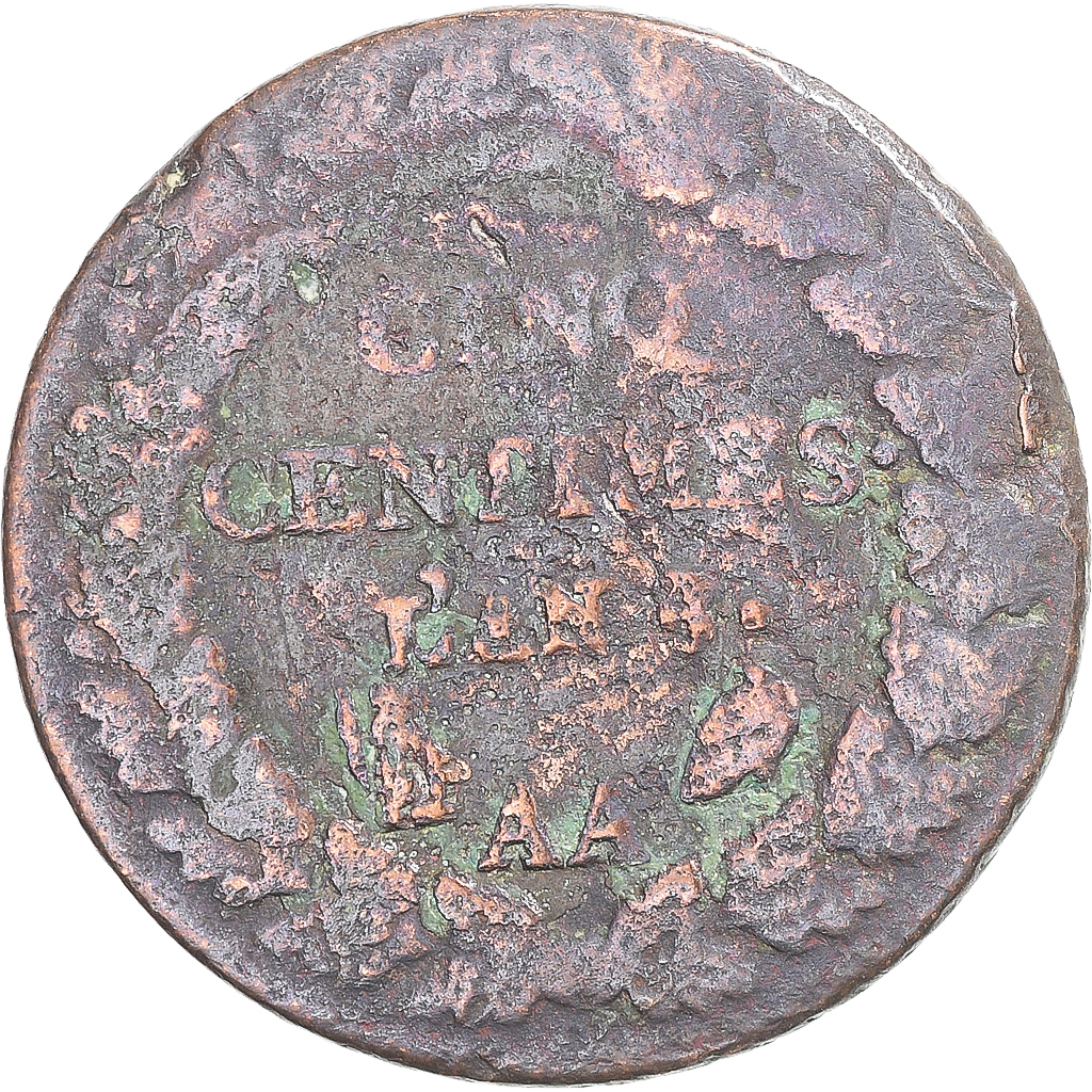 Coin, France, Dupré, 5 Centimes, Metz, , Copper, Gadoury:126/126a