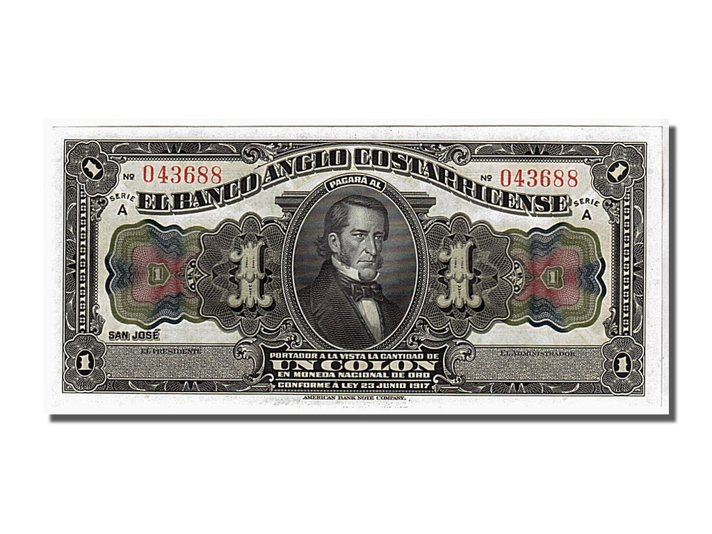 Biljet, Costa Rica, 1 Colon, 1917, NIEUW