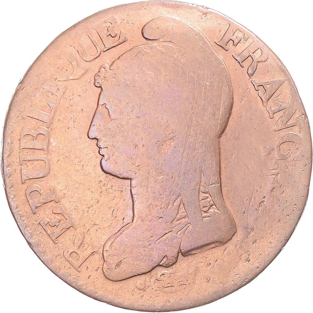 Coin, France, Dupré, 5 Centimes, AN 8, Metz, , Copper, Gadoury:126a