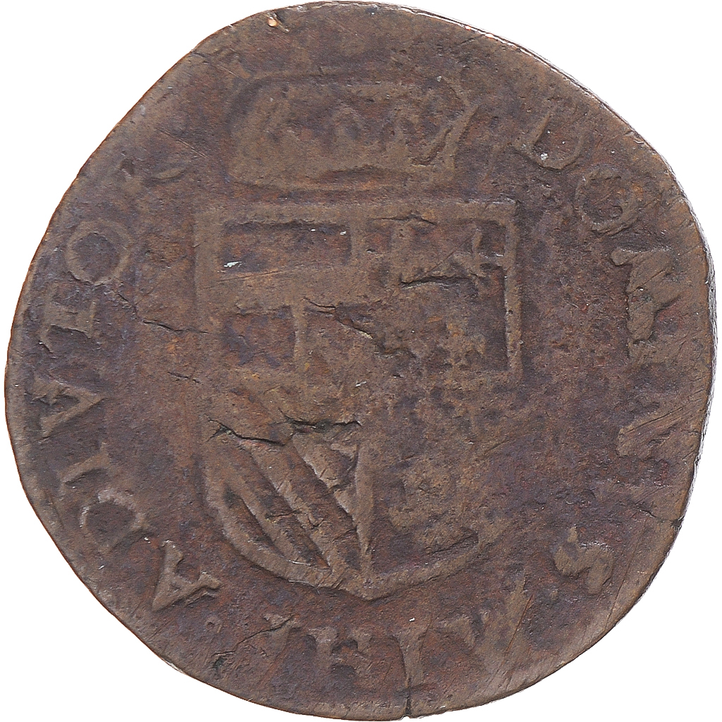 Coin, Spanish Netherlands, Philip II, Liard, 1583, Maastricht, , Copper