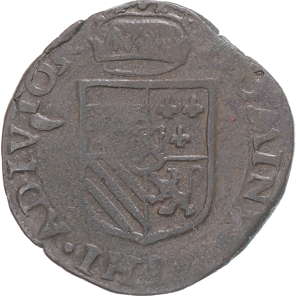 Coin, Spanish Netherlands, Philip II, Liard, 1591, Maastricht, , Copper