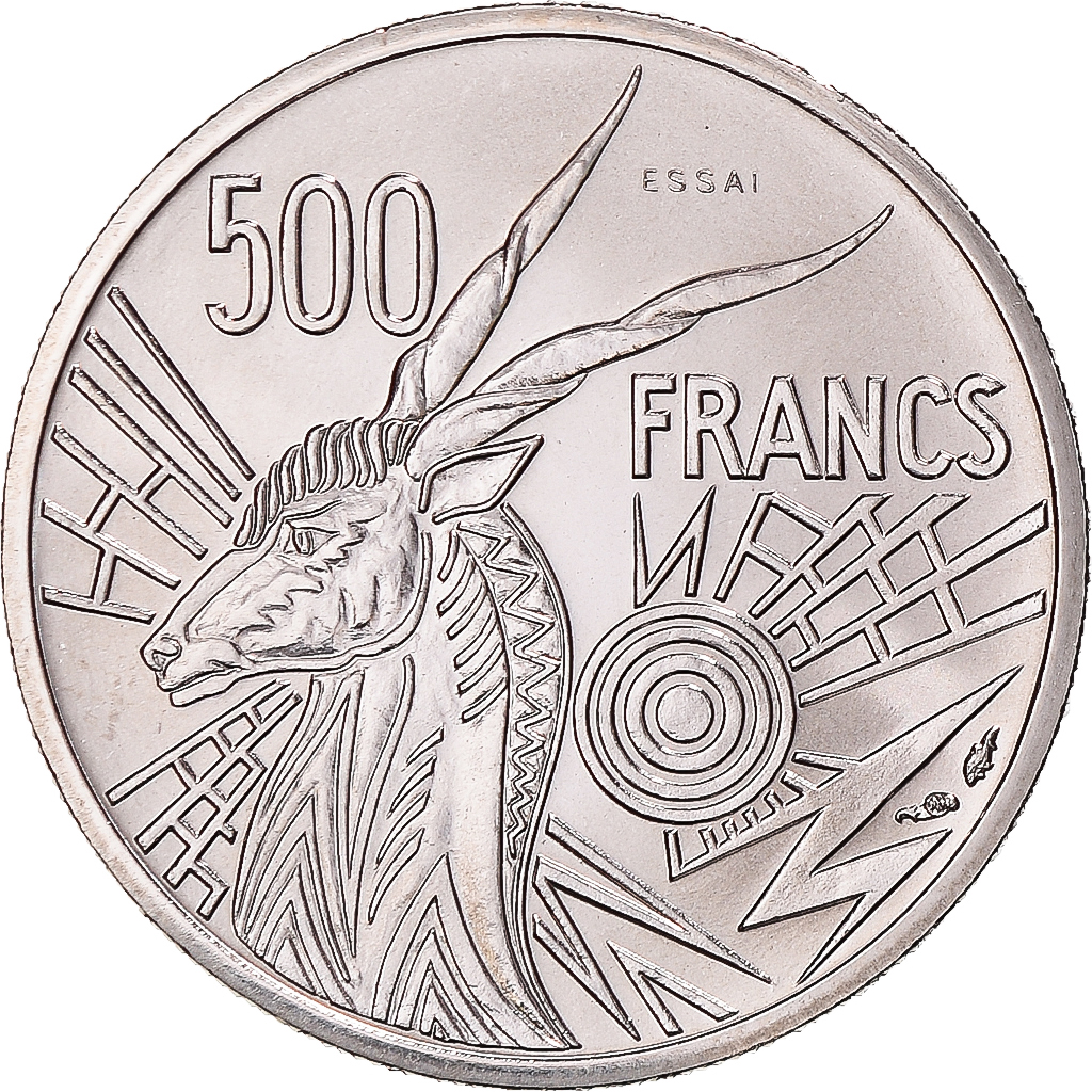 Coin, Central African States, 500 Francs, 1976, Paris, ESSAI, , Nickel