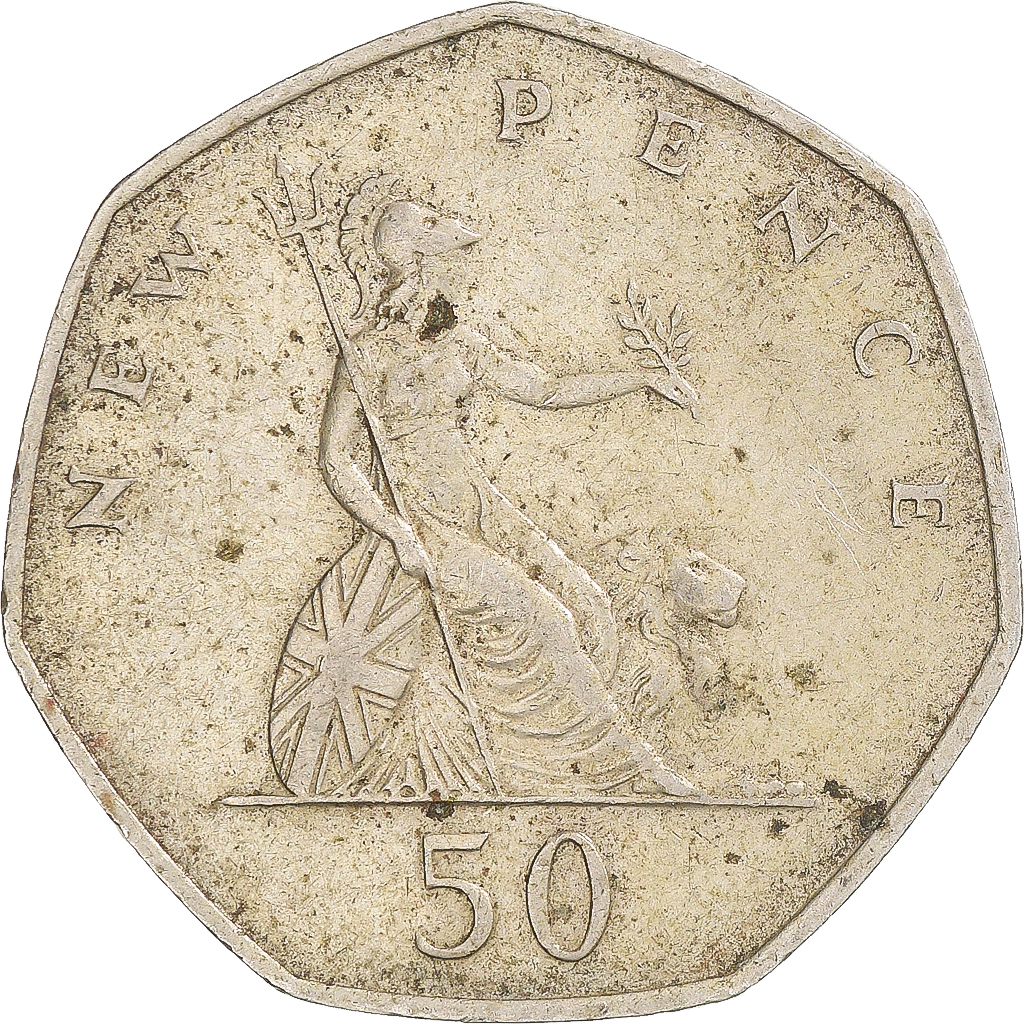 Coin, Great Britain, Elizabeth II, 50 New Pence, 1970, London, 