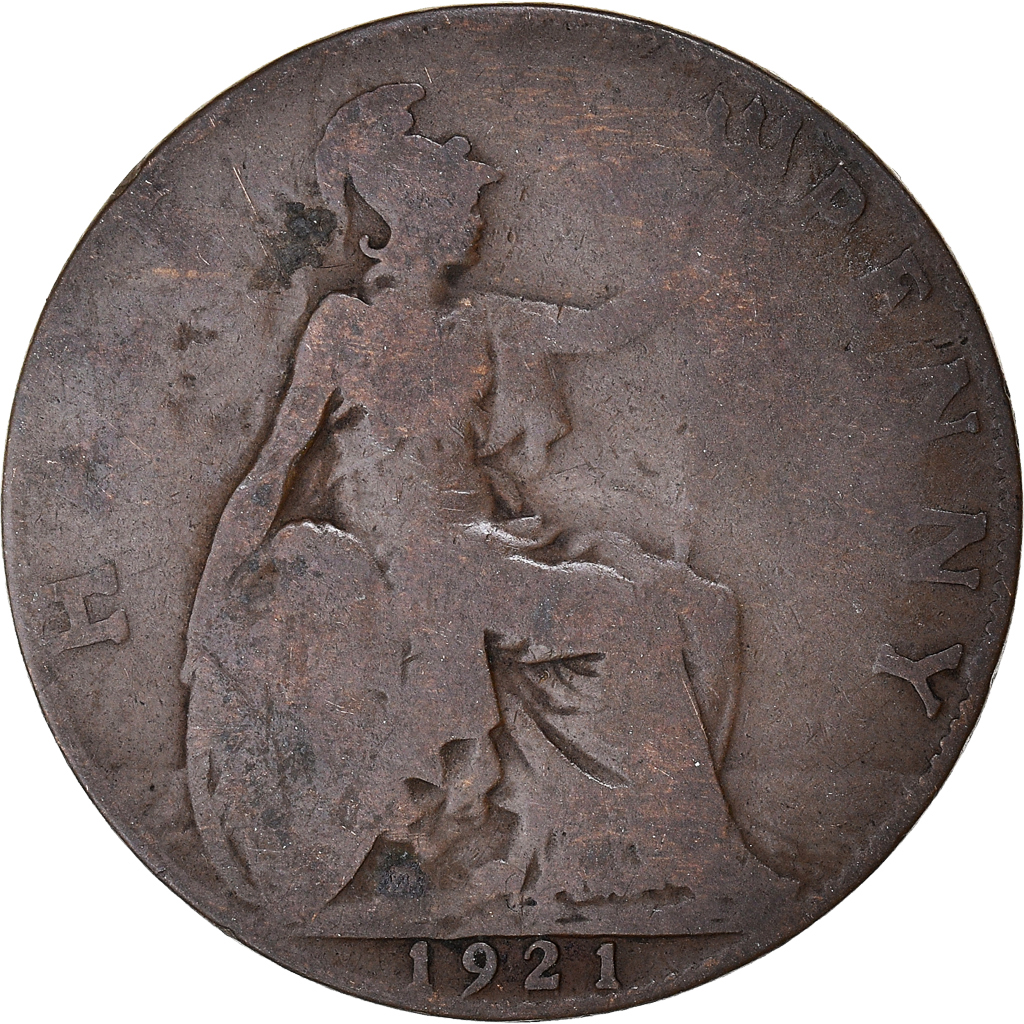 Moneda, Gran Bretaña, 1/2 Penny, 1921