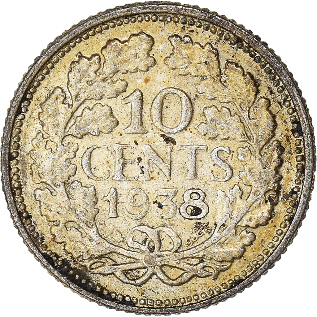 Coin, Netherlands, 10 Cents, 1938