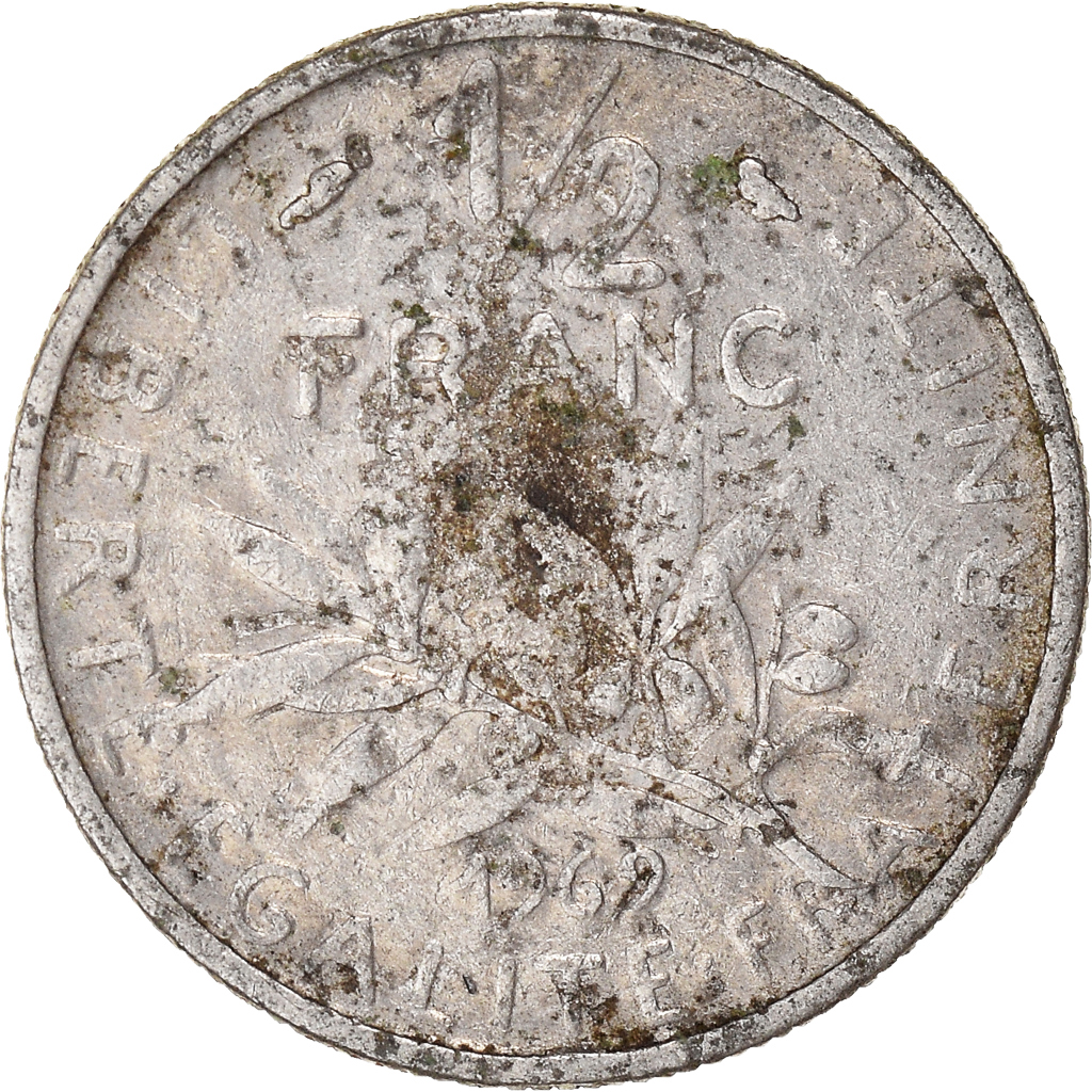 Moneda, Francia, 1/2 Franc, 1962