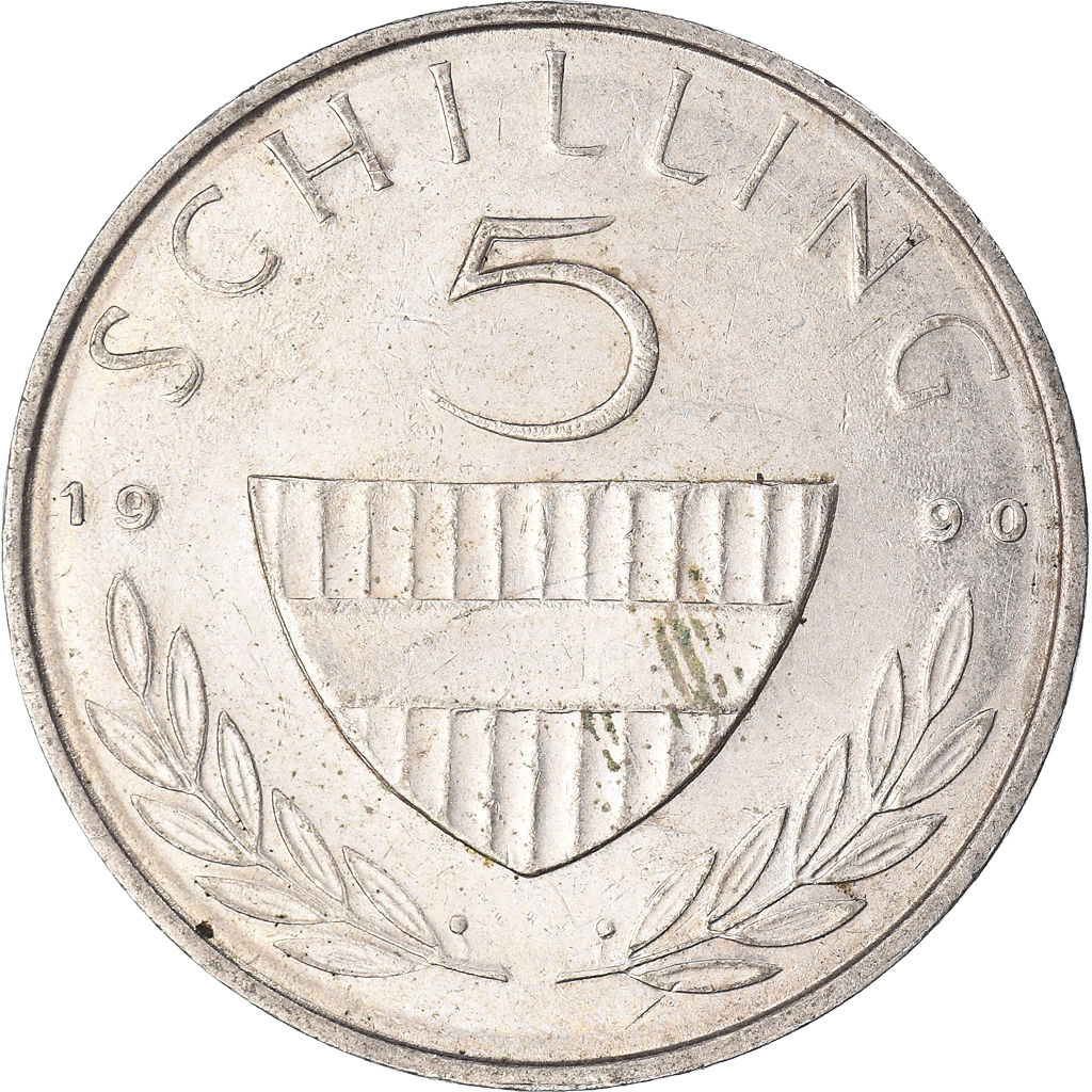 Coin, Austria, 5 Schilling, 1990
