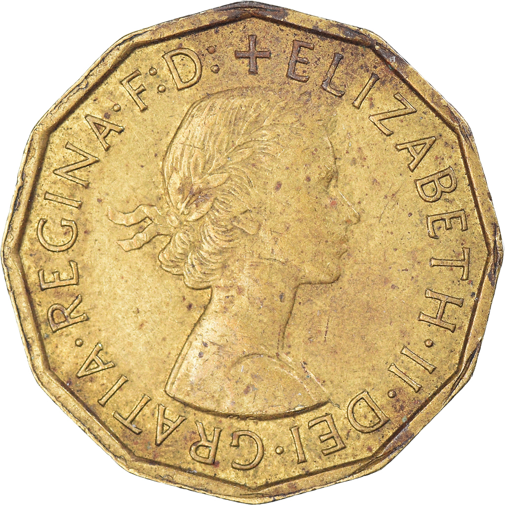 Moneda, Gran Bretaña, 3 Pence, 1963