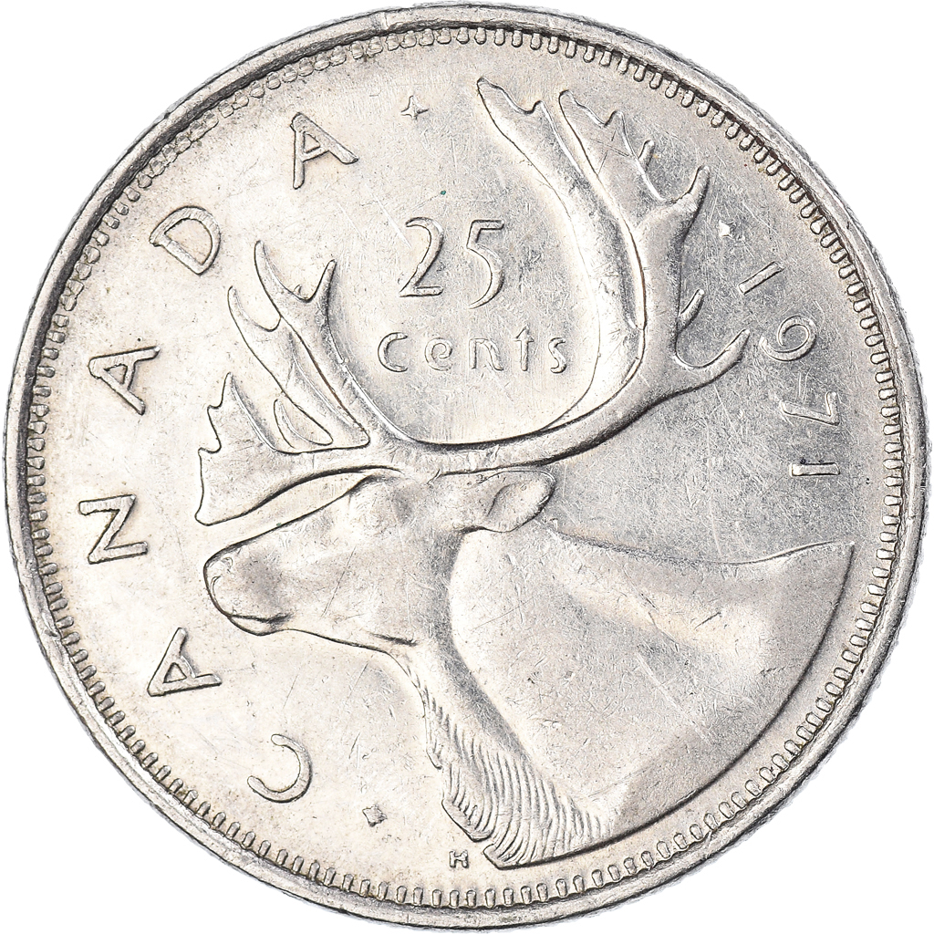 Coin, Canada, 25 Cents, 1971