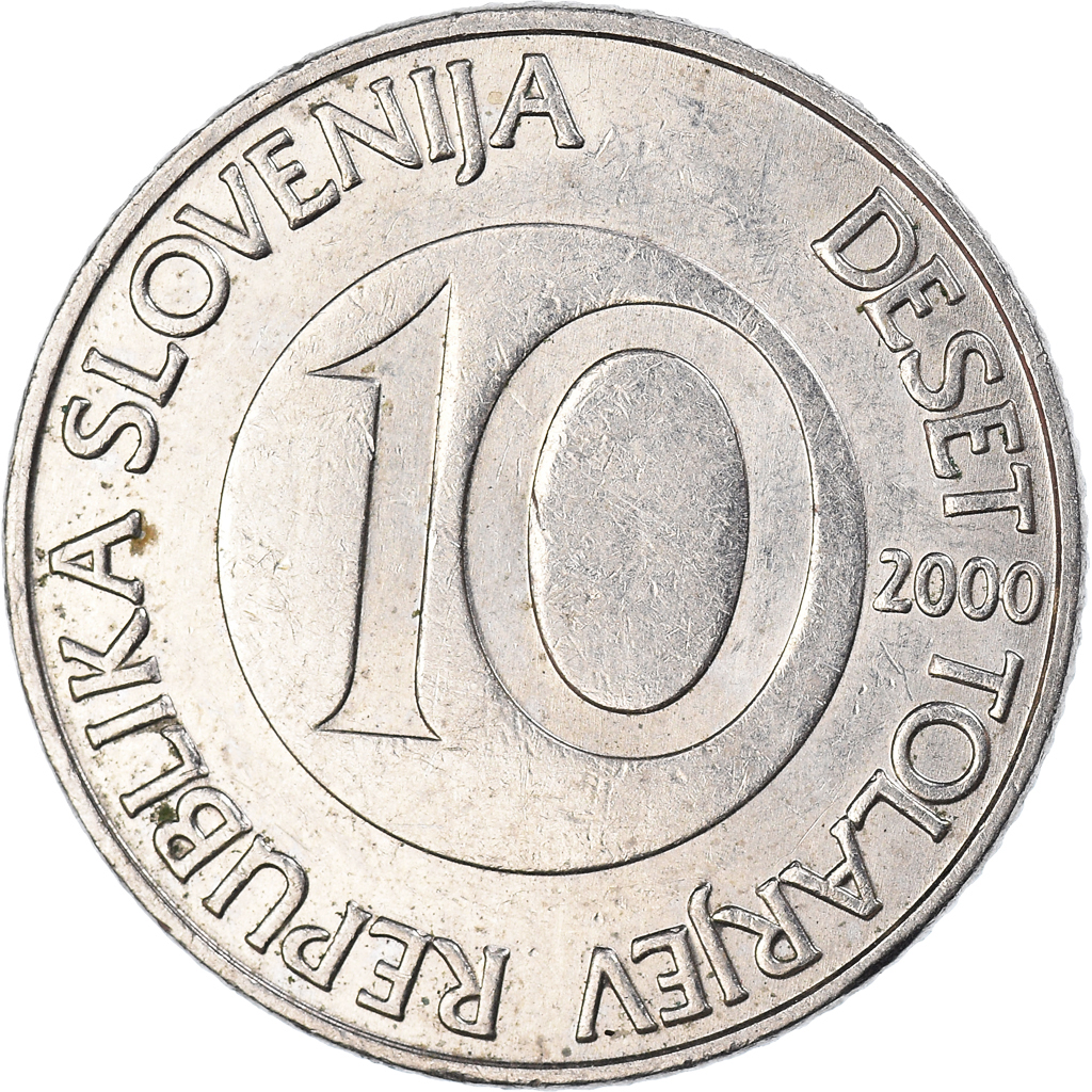 Moneda, Eslovenia, 10 Tolarjev, 2000