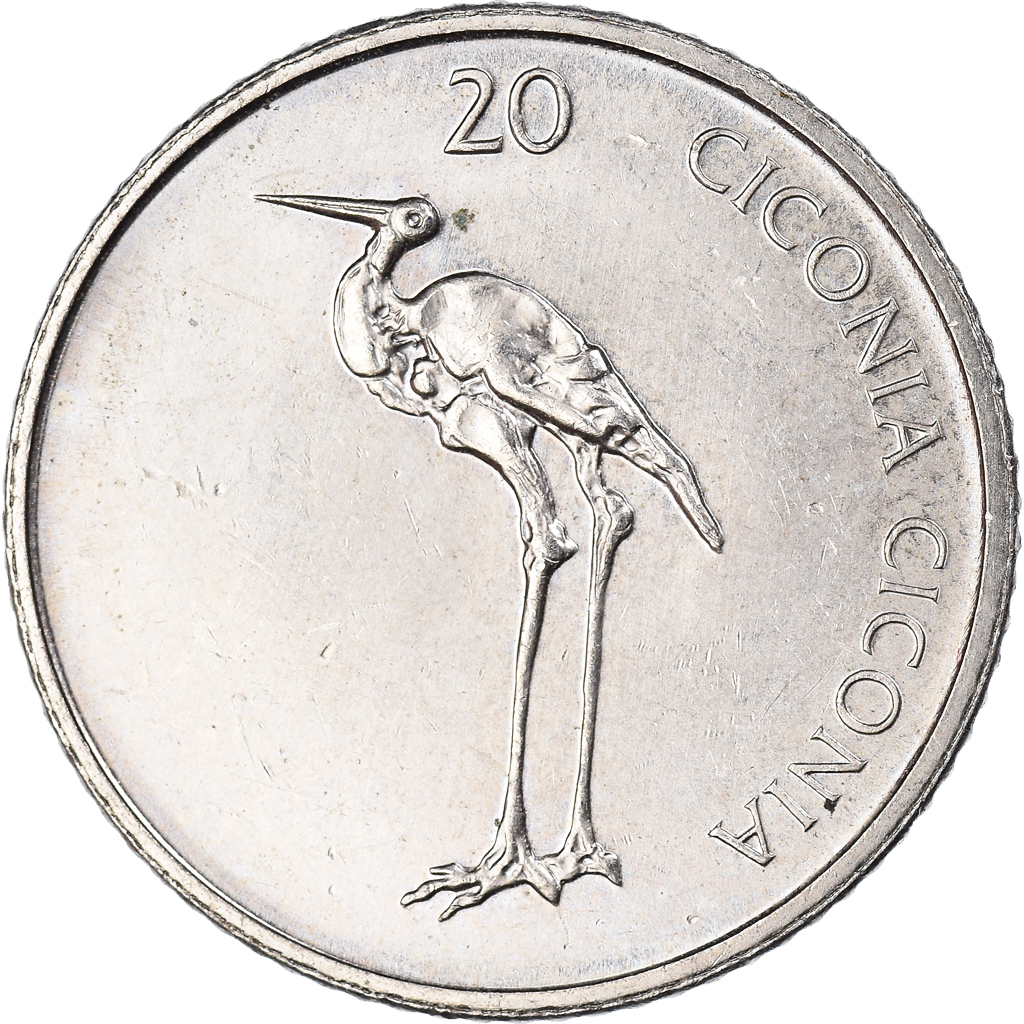 Moneda, Eslovenia, 20 Tolarjev, 2003