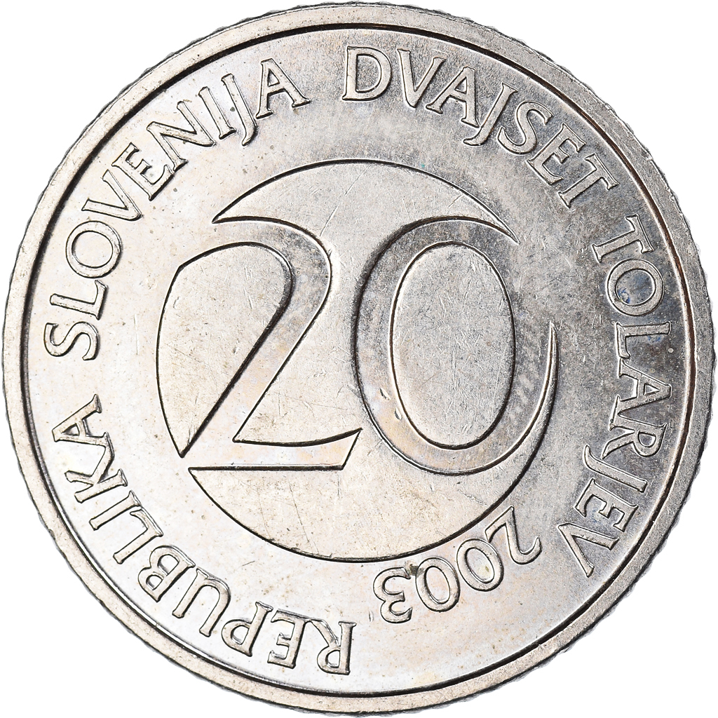 Moneda, Eslovenia, 20 Tolarjev, 2003