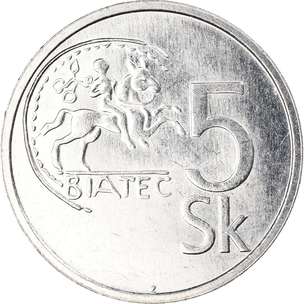 Moneda, Eslovaquia, 5 Koruna, 1994