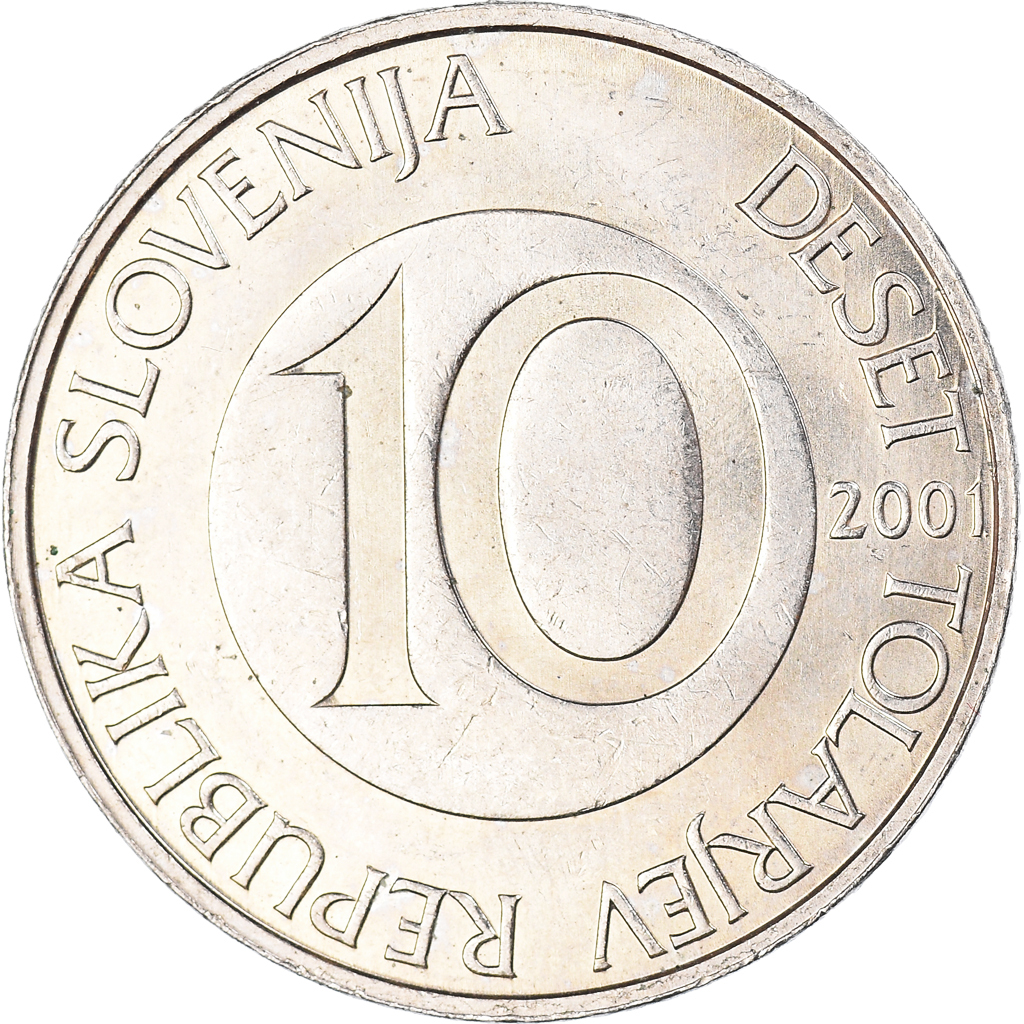Moneda, Eslovenia, 10 Tolarjev, 2001