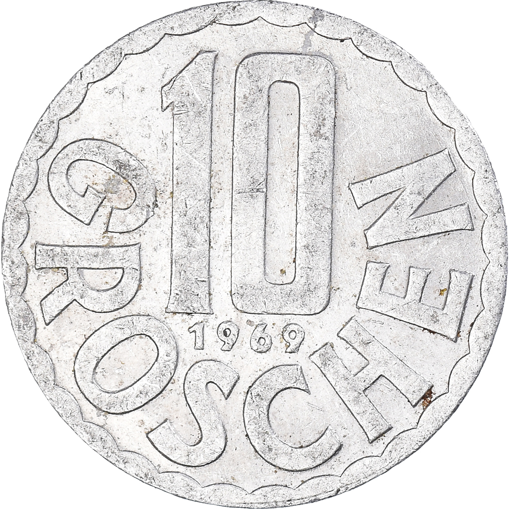 Moneda, Austria, 10 Groschen, 1969