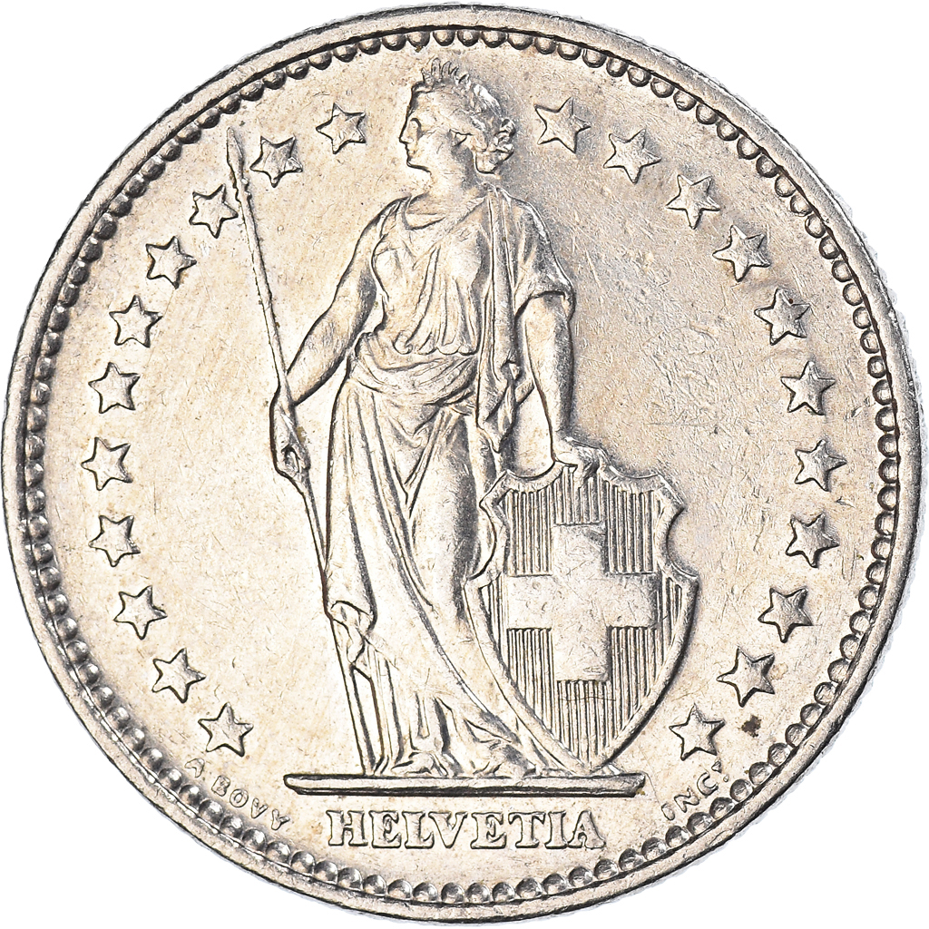 Moneda, Suiza, 2 Francs, 1973