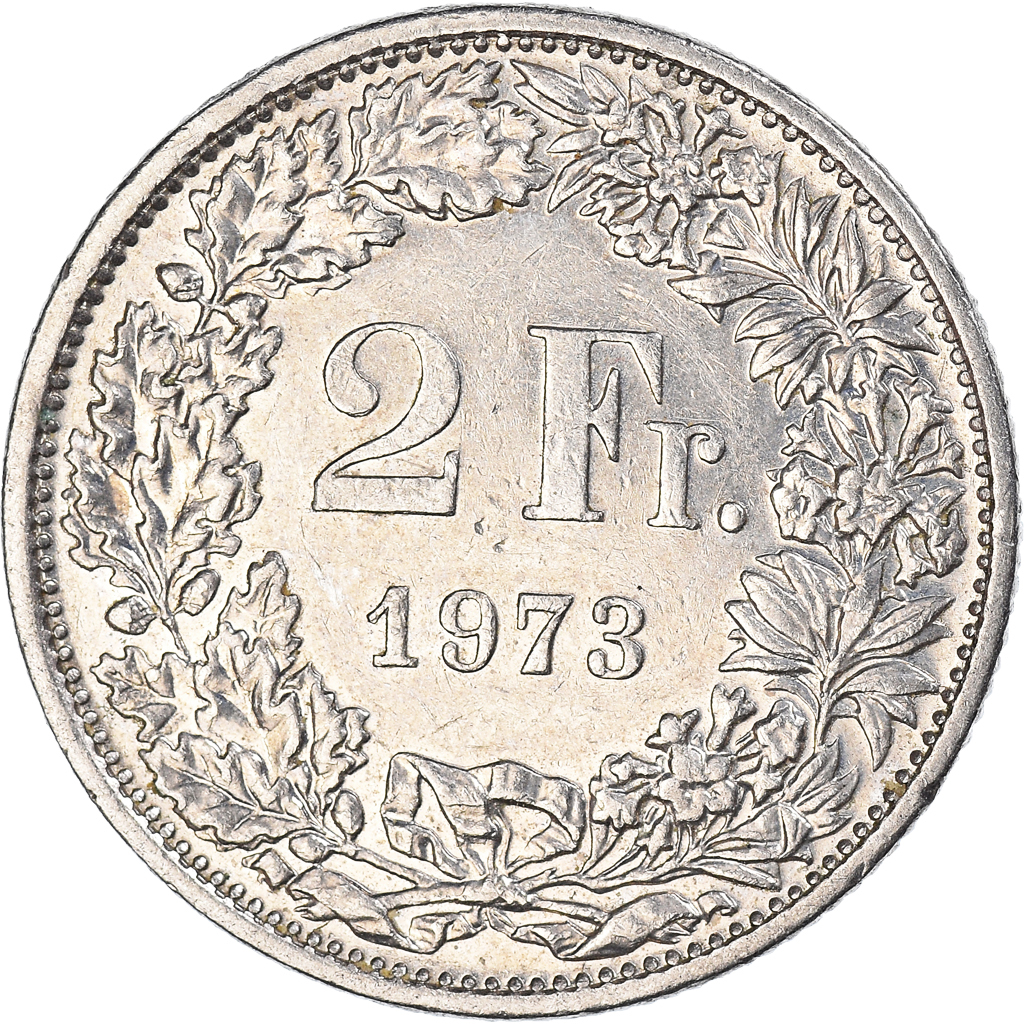 Moneda, Suiza, 2 Francs, 1973