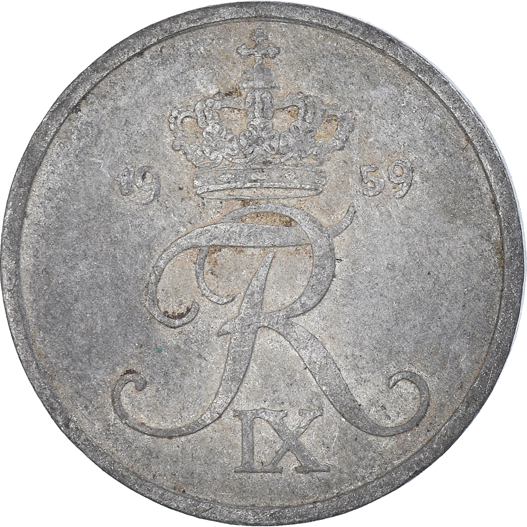 Moneda, Dinamarca, 2 Öre, 1959
