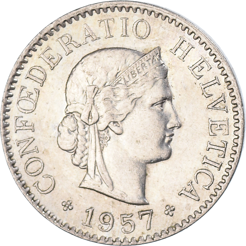 Moneda, Suiza, 5 Rappen, 1957