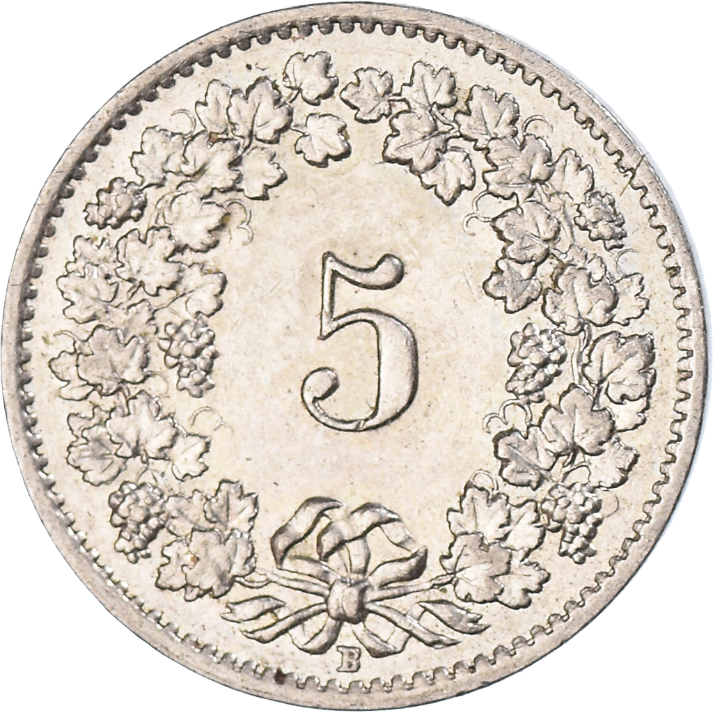 Moneda, Suiza, 5 Rappen, 1957