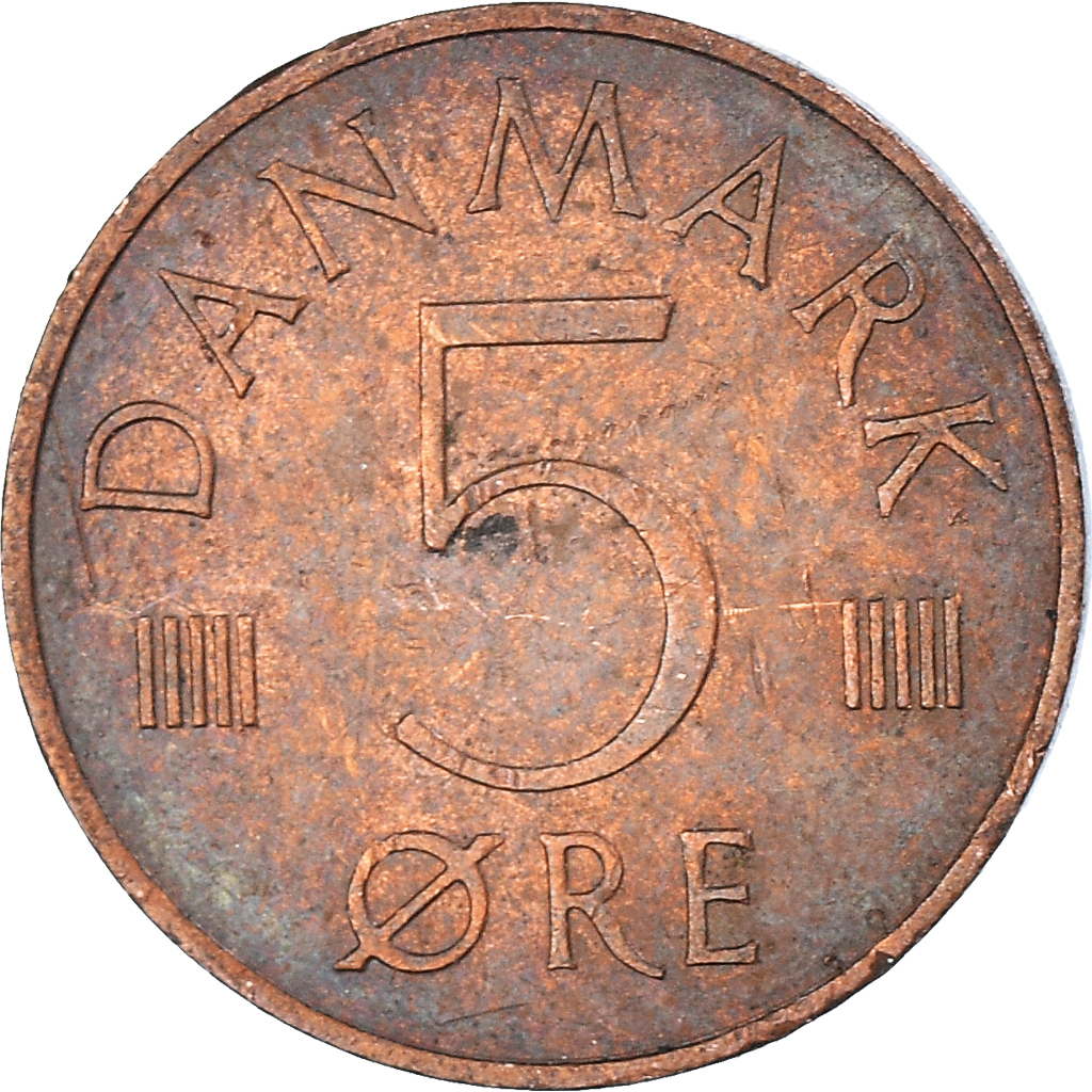 Moneda, Dinamarca, 5 Öre, 1985