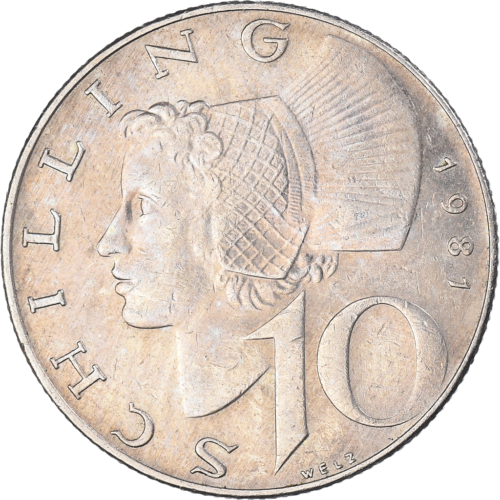 Moneda, Austria, 10 Schilling, 1981