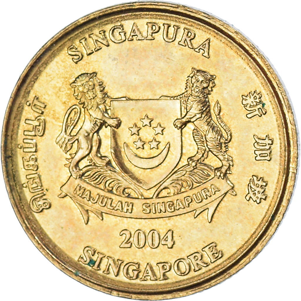 Moneda, Singapur, 5 Cents, 2004