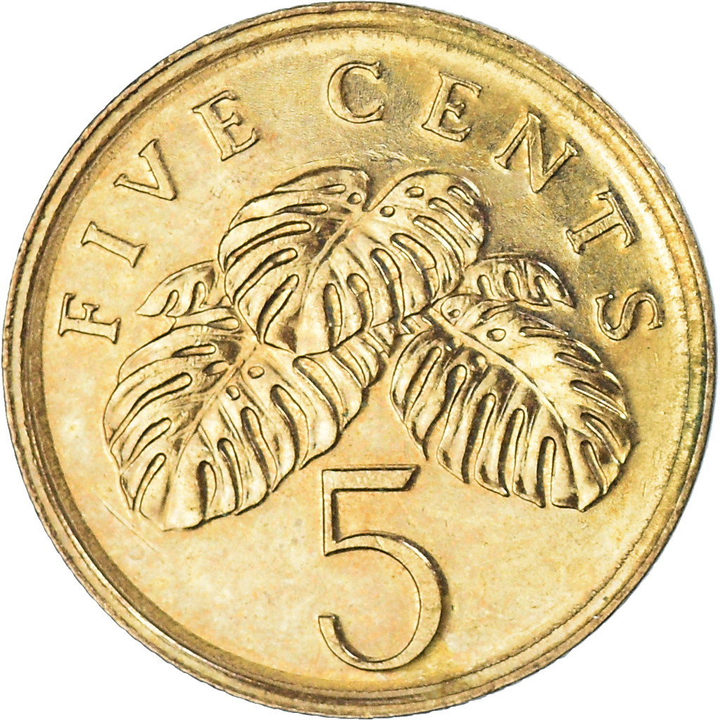 Moneda, Singapur, 5 Cents, 2004