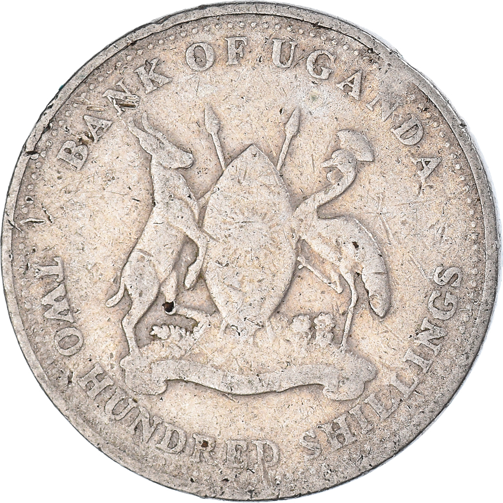 Moneda, Uganda, 200 Shillings, 1998