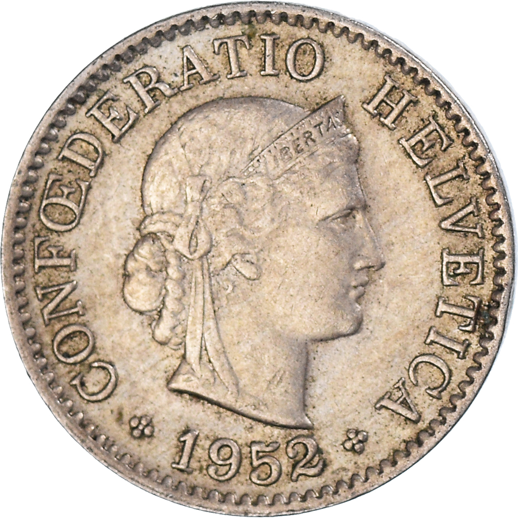 Moneda, Suiza, 5 Rappen, 1952