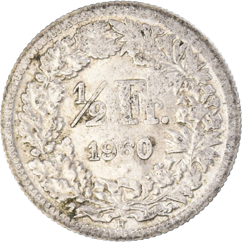 Moneda, Suiza, 1/2 Franc, 1960