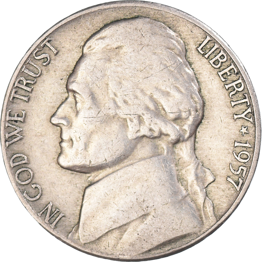 Moneda, Estados Unidos, 5 Cents, 1957
