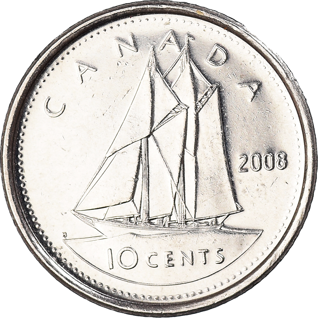 Moneda, Canadá, 10 Cents, 2008