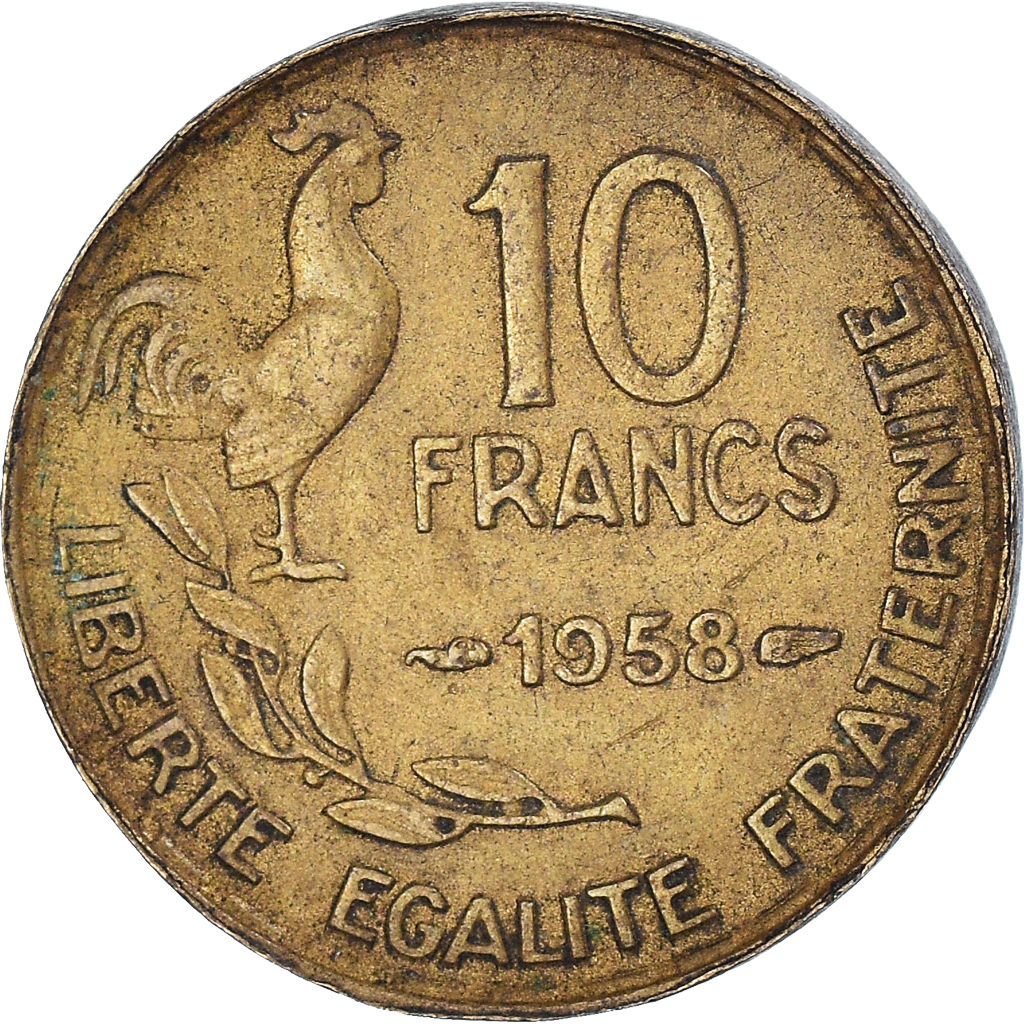 Moneda, Francia, 10 Francs, 1958