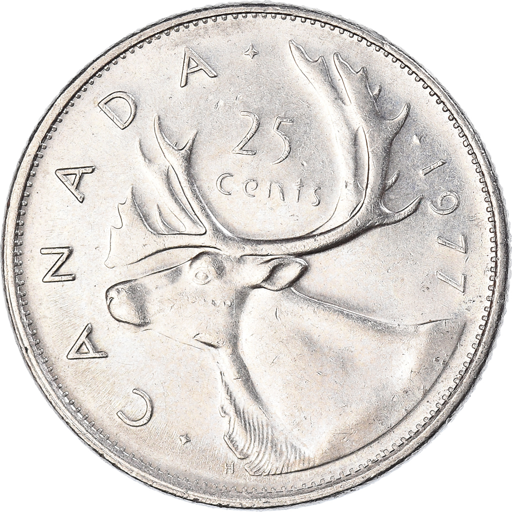 Coin, Canada, 25 Cents, 1977