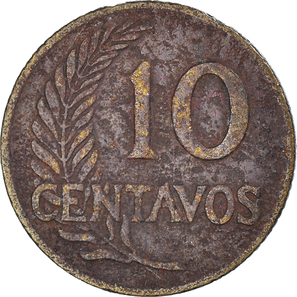 Coin, Peru, 10 Centavos, 1955