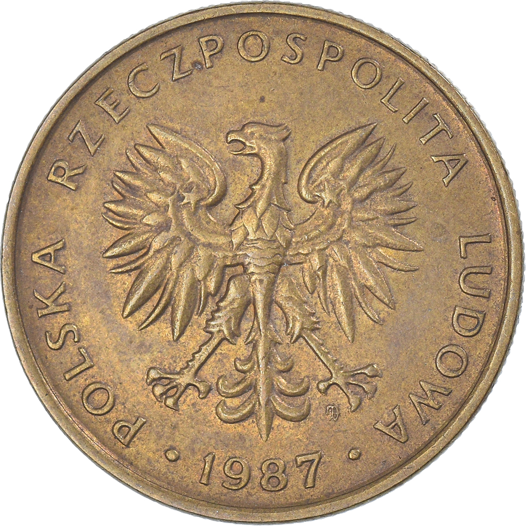 Moneda, Polonia, 5 Zlotych, 1987