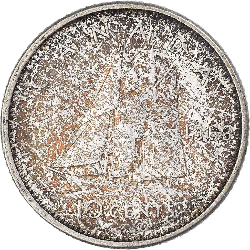 Moneda, Canadá, 10 Cents, 1963