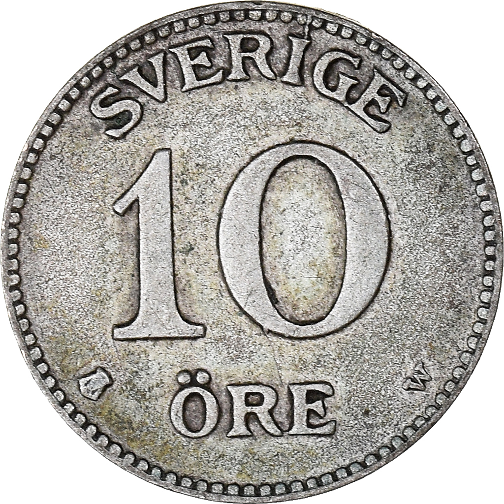Moneda, Suecia, 10 Öre, 1919